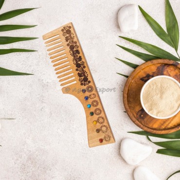 Floral Seven Chakra Need Wood Comb Floral Seven Chakra Need Wood Comb