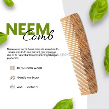 Flower Of Life Engraved Neem Comb