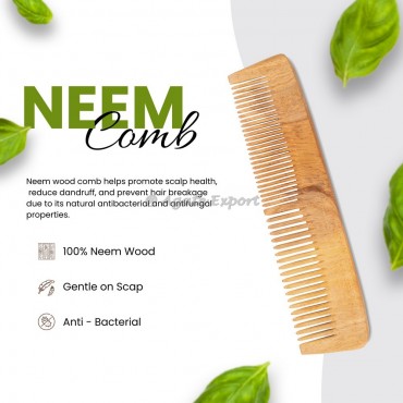Neem Wood Comb with Subtle Wood Grain