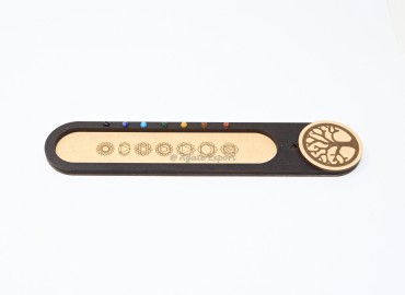 Tree of Life and Chakra Symbols With Bead Incense Holder