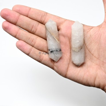 White Rutile Double Terminated Point
